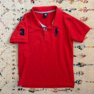 Vintage Ralph Lauren Polo Shirt Kids Red Big Pony 3